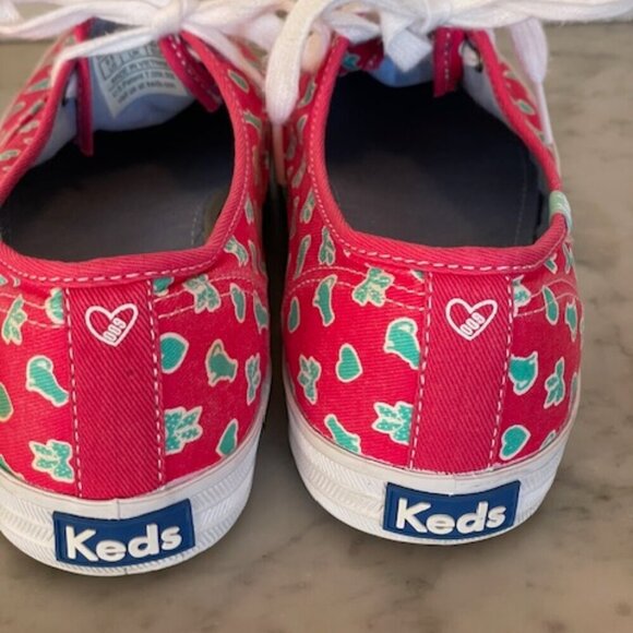 TAYLOR SWIFT KEDS Favorite Things Bows & Cats Print Pink Blue Sneakers 9… - Picture 9 of 16